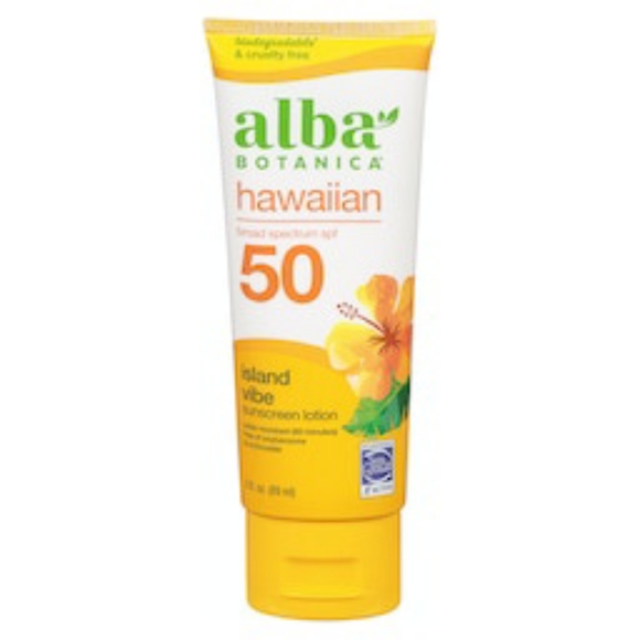 🆕️Alba Botanica Sunscreen Lotion, Hawaiian Island Vibe Broad Spectrum SPF 50 - Picture 2 of 5